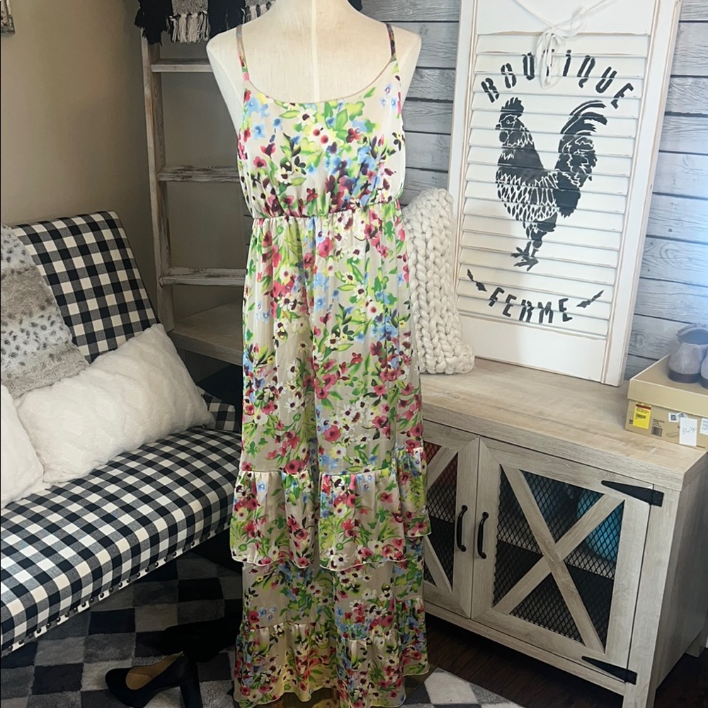 Old Navy Vibrant Floral Spaghetti Strap Dress